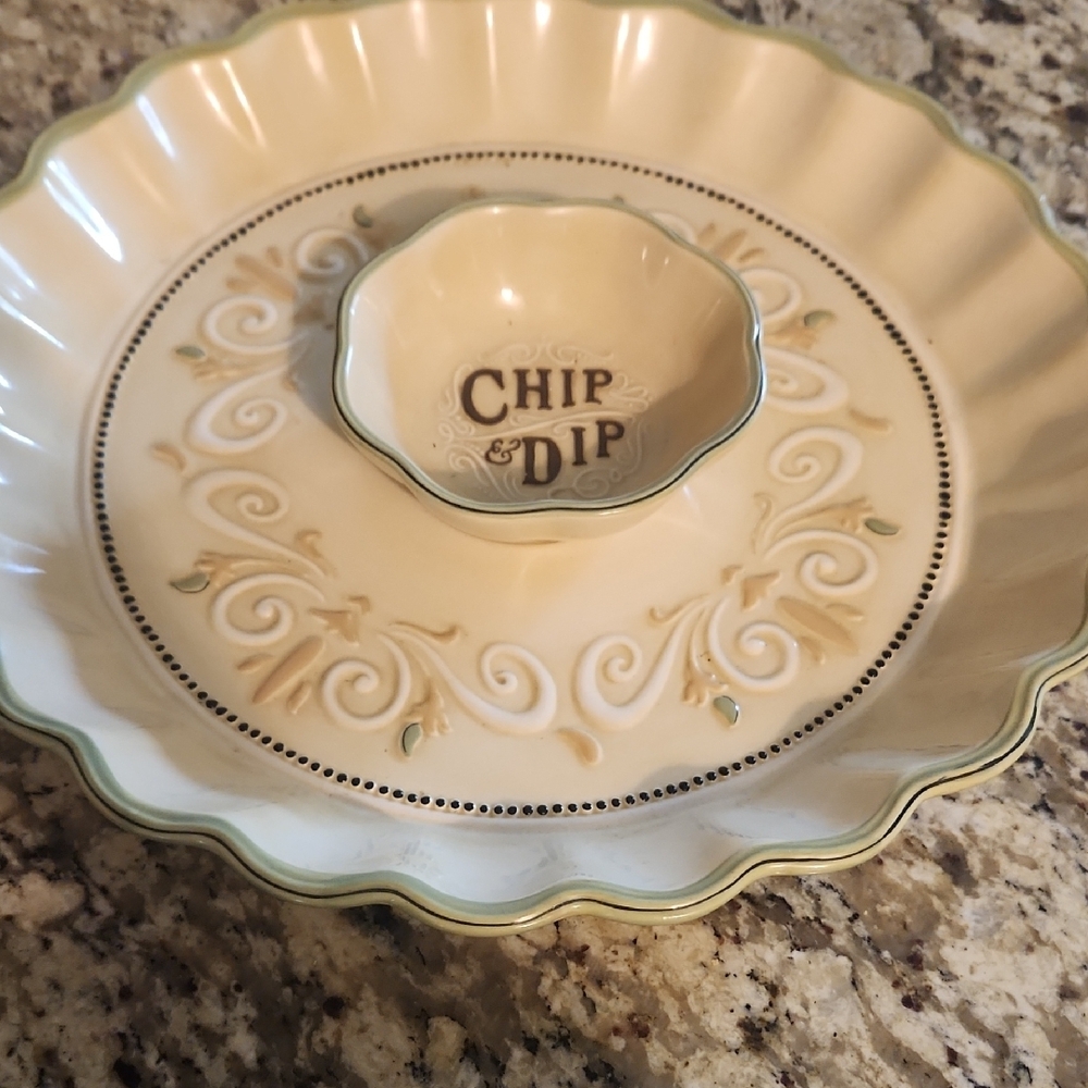 Elegant Cream Chip and Dip Platter